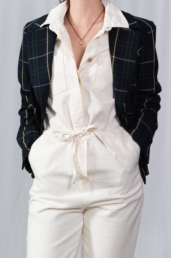 Vintage Y2K Green Plaid Blazer