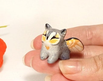 Figura de grifo búho bebé Figura de grifo pequeña PARA PEDIR Animalito de arcilla Linda escultura Grifo gato OOAK Mini grifos tótem regalo kawaii