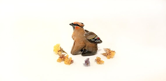 Bohemian waxwing Griffin statue Small gryphon figurine TO ORDER Tiny clay animal Cute sculpture Mystical Decor mini figure totem kawaii gift