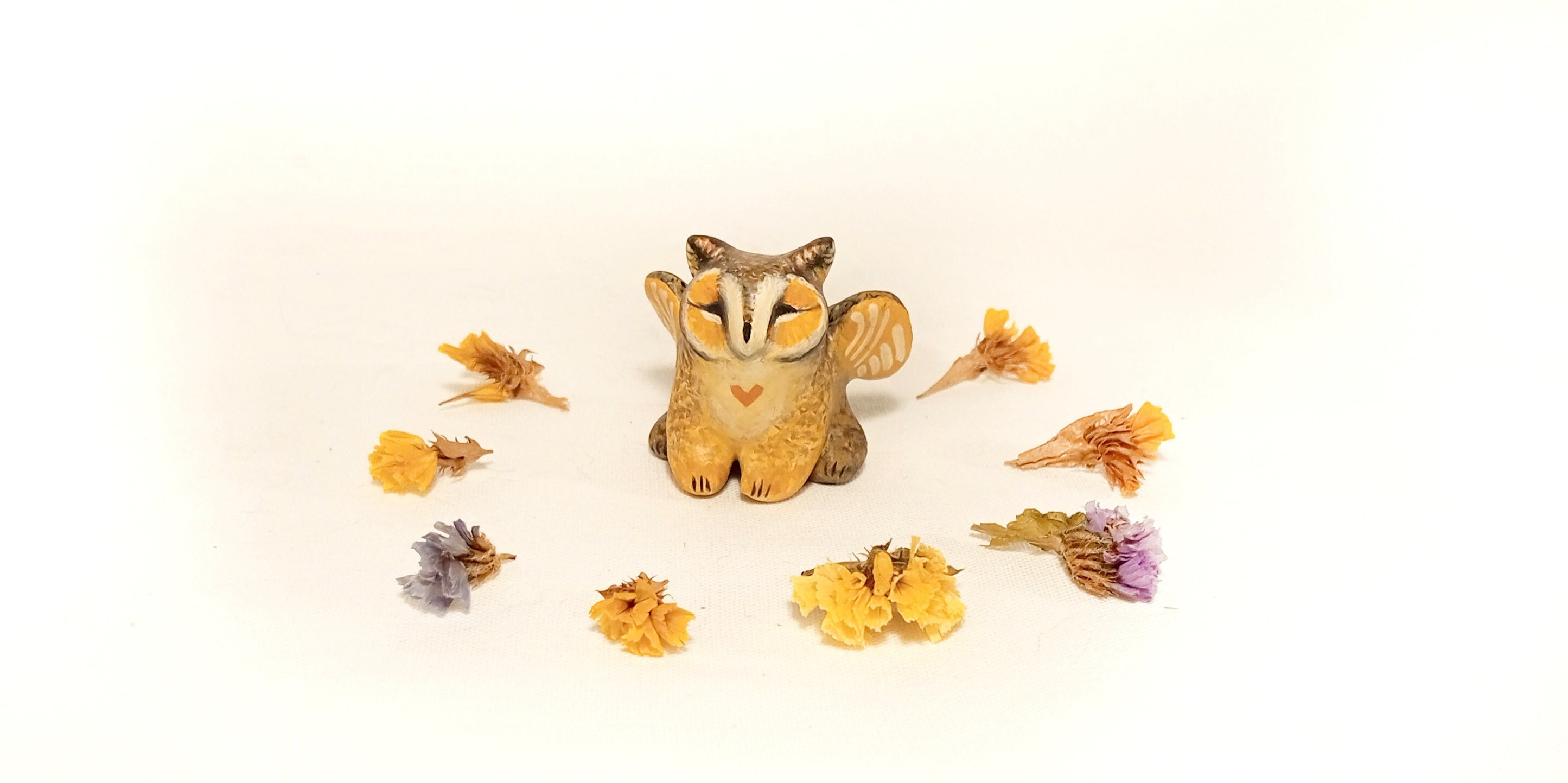 Owl Griffin statue Small gryphon figurine TO ORDER Tiny clay animal Cute sculpture Cat griffin mini 