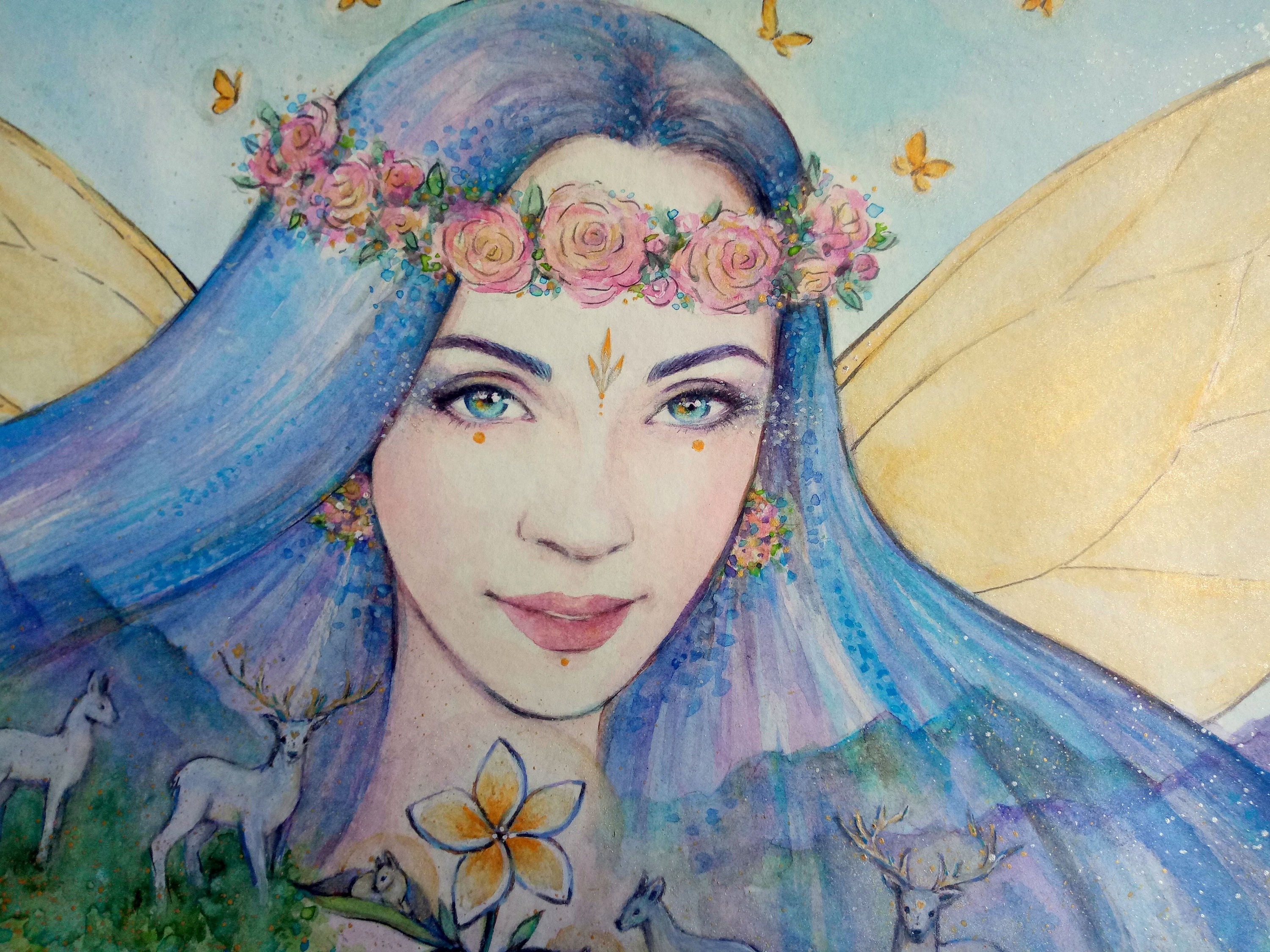 Fairy From The Painting Drama Custom Fairy portrait Watercolor Spiritual painting Personal | Etsy