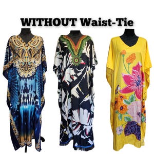 Kaftan Dress Without Waist Tie with Matching Fringes