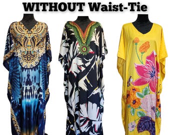 Kaftan Dress Without Waist Tie with Matching Fringes