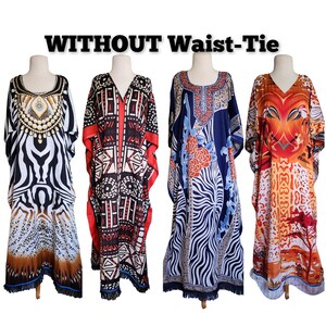 Kaftan Dress Without Waist Tie with Matching Fringes