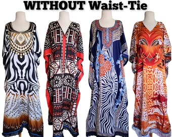 Kaftan Dress Without Waist Tie with Matching Fringes