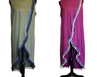 Plus Wrap Top with Matching Fringes
