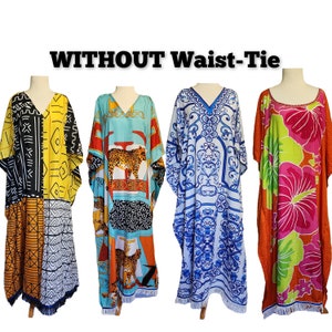Kaftan Dress Without Waist Tie with Matching Fringes