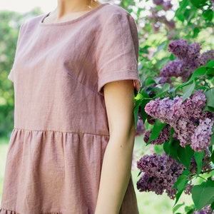 Linnen jurk voor dames. Zomerjurk. Linnen jurk. afbeelding 3