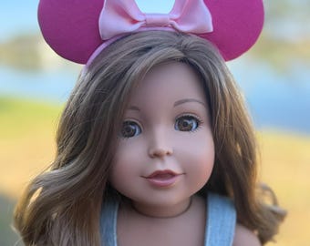 18” Doll Minnie Mouse Ear Headband-Pink