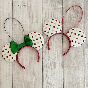 Disney Inspired Mini Ear Ornament-Polka Dot