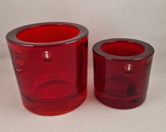 Iittala, BIG Kivi, Red, 8 cm, Marimekko, Votive, Candleholder, Collectible, Finnish Design, Heikki Orvola