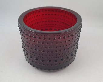 Iittala, Kastehelmi, Cranberry, 64 mm, Nuutajärvi, Votive, Candleholder, Collectible, Finnish Design, Oiva Toikka