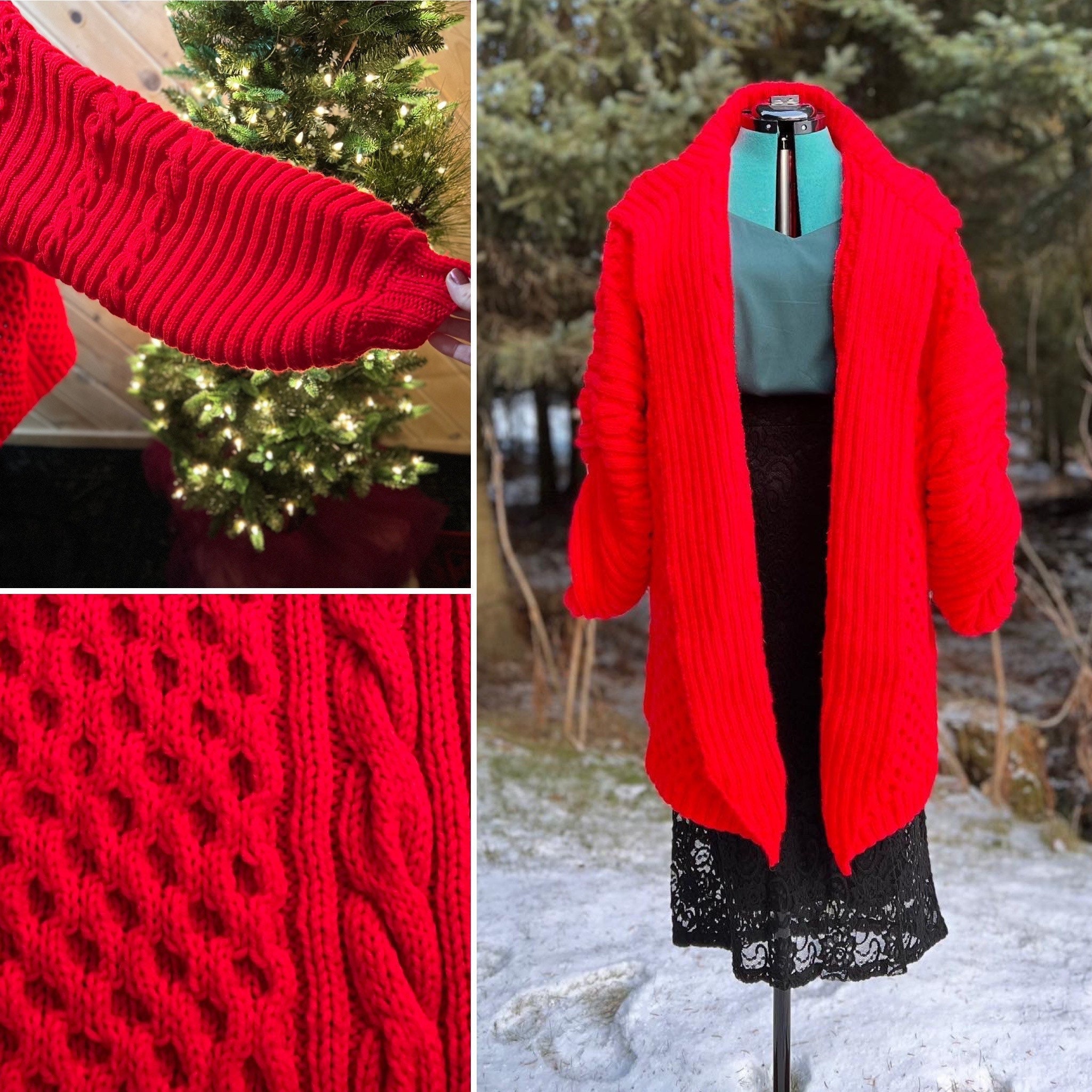 red cardigan sweater plus size