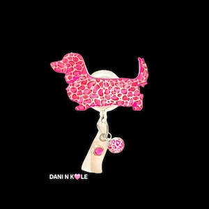 Long Haired Dachshund ID Holder: Retractable Badge Reel, Dog Mom Gifts