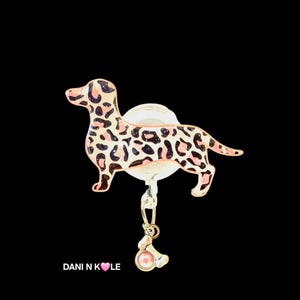 Dachshund Badge Reel, Doxie ID Badge Holder, Gift for Vet Tech, Dog Mom Badge Clip, Cute Wiener Dog Work Accessory
