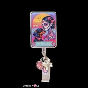 Dachshund Mom Tarot Badge Reel Wiener Dog Gift