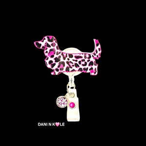 Animal Print Badge Holder: Weenie Dog Badge Reel, Dachshund Lovers Gifts, Doxie Mom