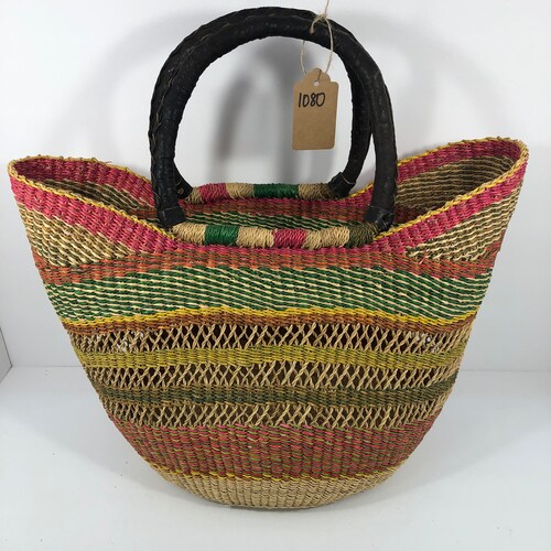 Bolga/ghana Market Basket large Round Etsy
