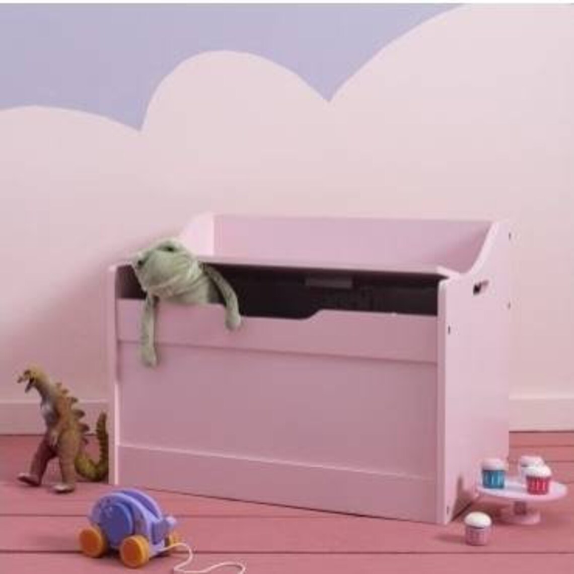 Toy storage box toy box in white or grey. Personalised Etsy