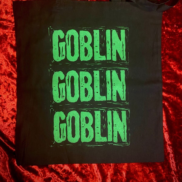 TOTE BAG // GOBLIN // original block printed artwork by goblin death cult