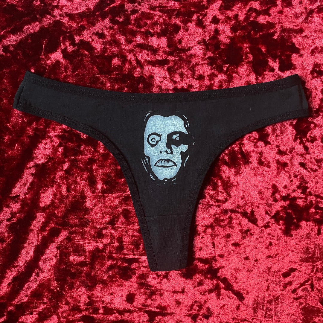 THONG // PAZUZU // Hand Printed Horror Underwear // Six Feet Undies Etsy