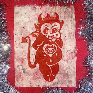 BLOCKPRINT // LILDEVIL // hand-printed linocut artwork on handmade mulberry paper