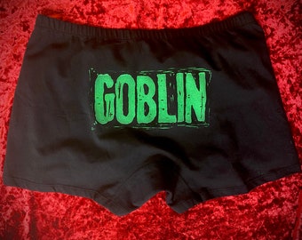 BOYSHORT // GOBLIN// hand printed goblin core boy shorts // six feet undies