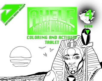 AYELE NUBIAN WARRIOR™ Coloring and Activity Tablet #4 - Kush