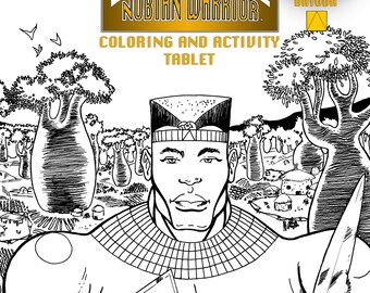 AYELE NUBIAN WARRIOR Coloring and Activity Tablet #1 - Batoda (Digital)