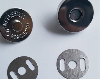 Silber Magnet Snap Set, 18 mm Taschenverschluss