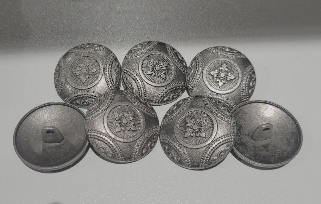 Brushed Silver Metal Button - Etsy