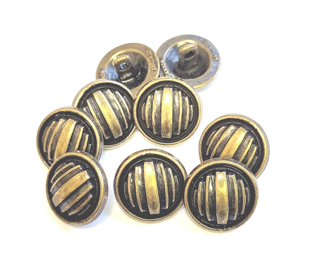 Vintage Textured Stripe Button - Etsy