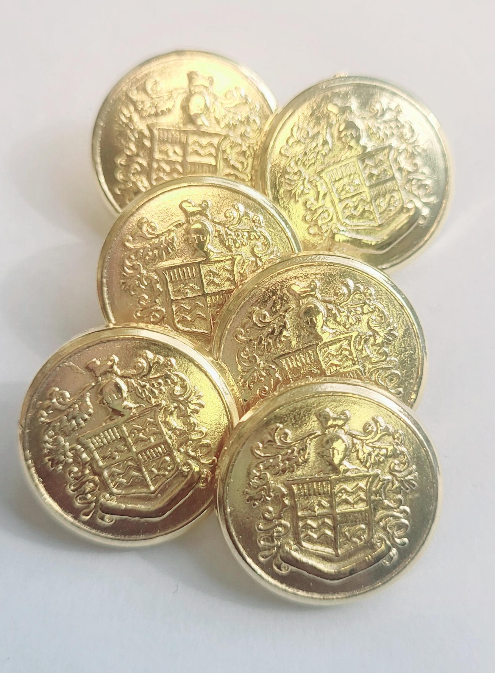 Gold Crest Button - Etsy