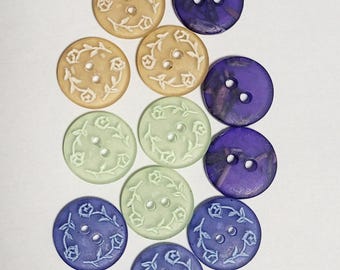 Bottoni floreali, abbellimenti da cucito da 1/2" (6 pezzi)