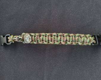 Paracord Bracelet- Spartan helmet and Shield bead