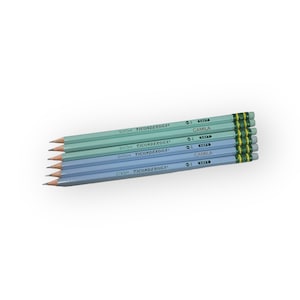 Personalized Pastel Engraved Pencils - Custom Name Pencils - 6 Pack of Personalized Pencils- Blue and Green Engraved Pencils for Boys