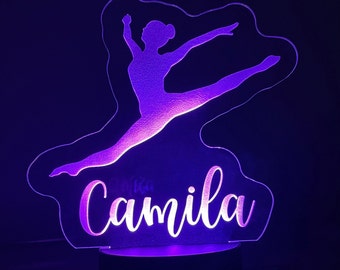 Dancer LED Lamp- Dance Lamp with Name- Personalized LED Lamp for Dancer