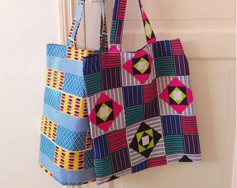 Tote bag wax doublé avec poche intérieure