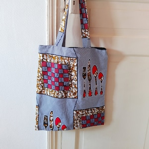 Tote bag wax lined with inner pocket