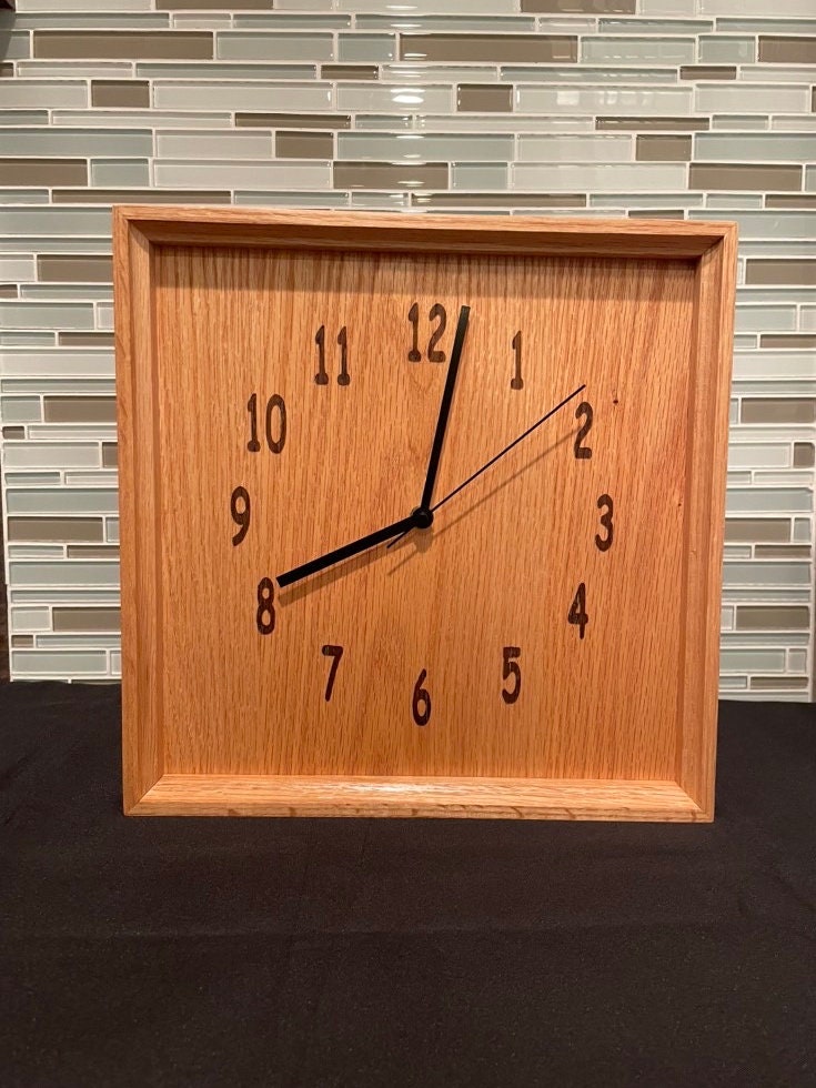 Oak Wood Clock for Desk or Table - Etsy