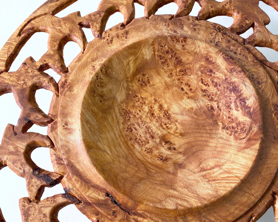 Maple Burl Turned Candy Dish Decorative Wood Art Etsy