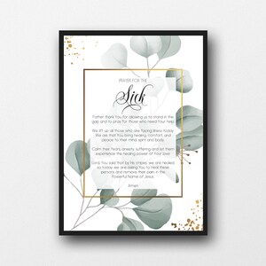 Prayer for the sick, Prayer for sickness, Christian blessing, Sickness prayer, Download print, Religious gift, Christian print, Prayer print