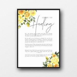 Bible verses for healing, Scriptures for healing, Christian quotes on healing, Bible help healing, Healing verses, Christian print, Bible