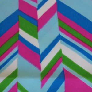 Vintage Outdoor fabric in chevron / arrow pattern aqua blue green pink 3 yards x 45&quot;  for a retro patio heavy duty fabric