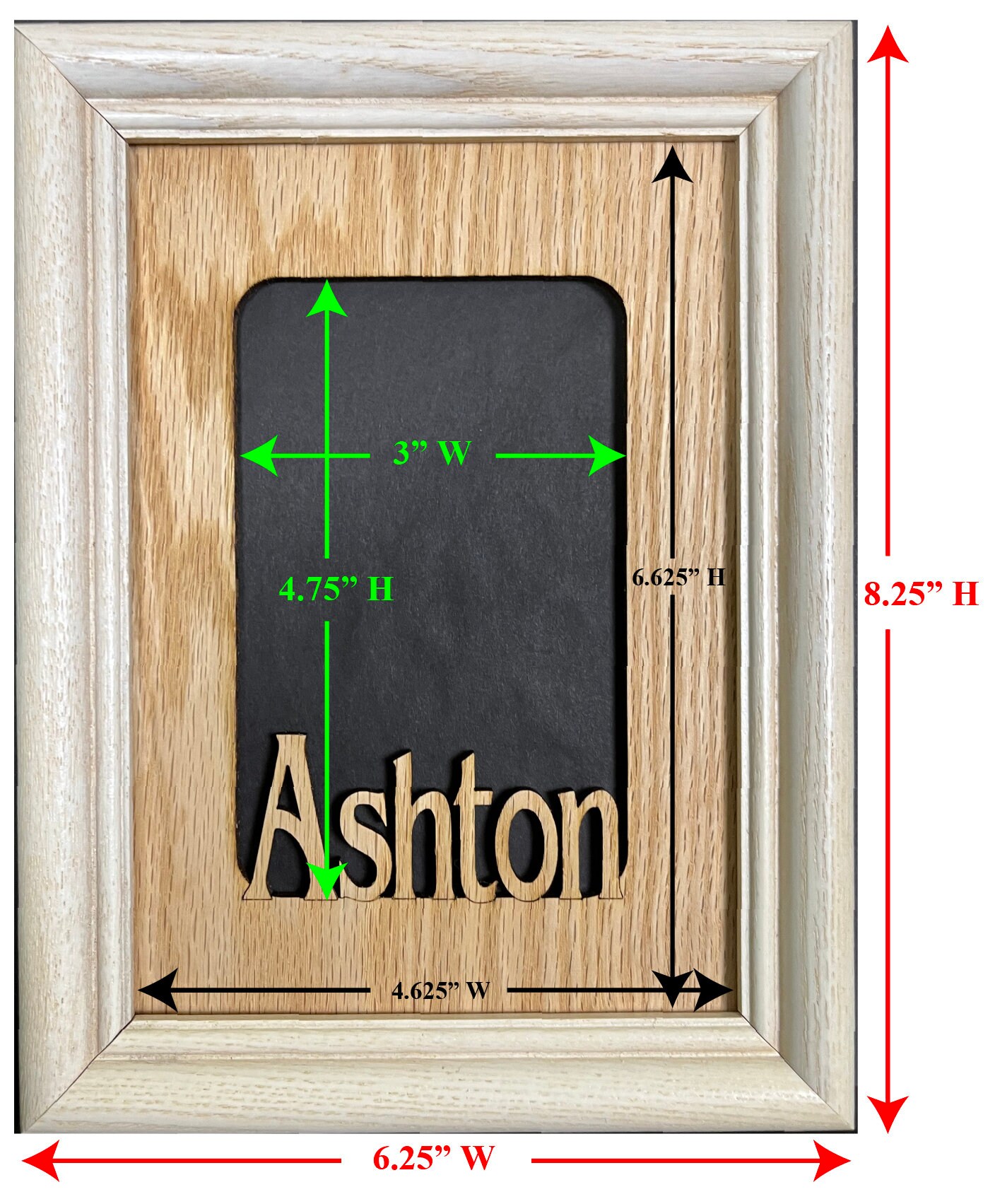 Custom Name Mats / 5x7 Personalized Oak Picture Frame Mat / Grandmother