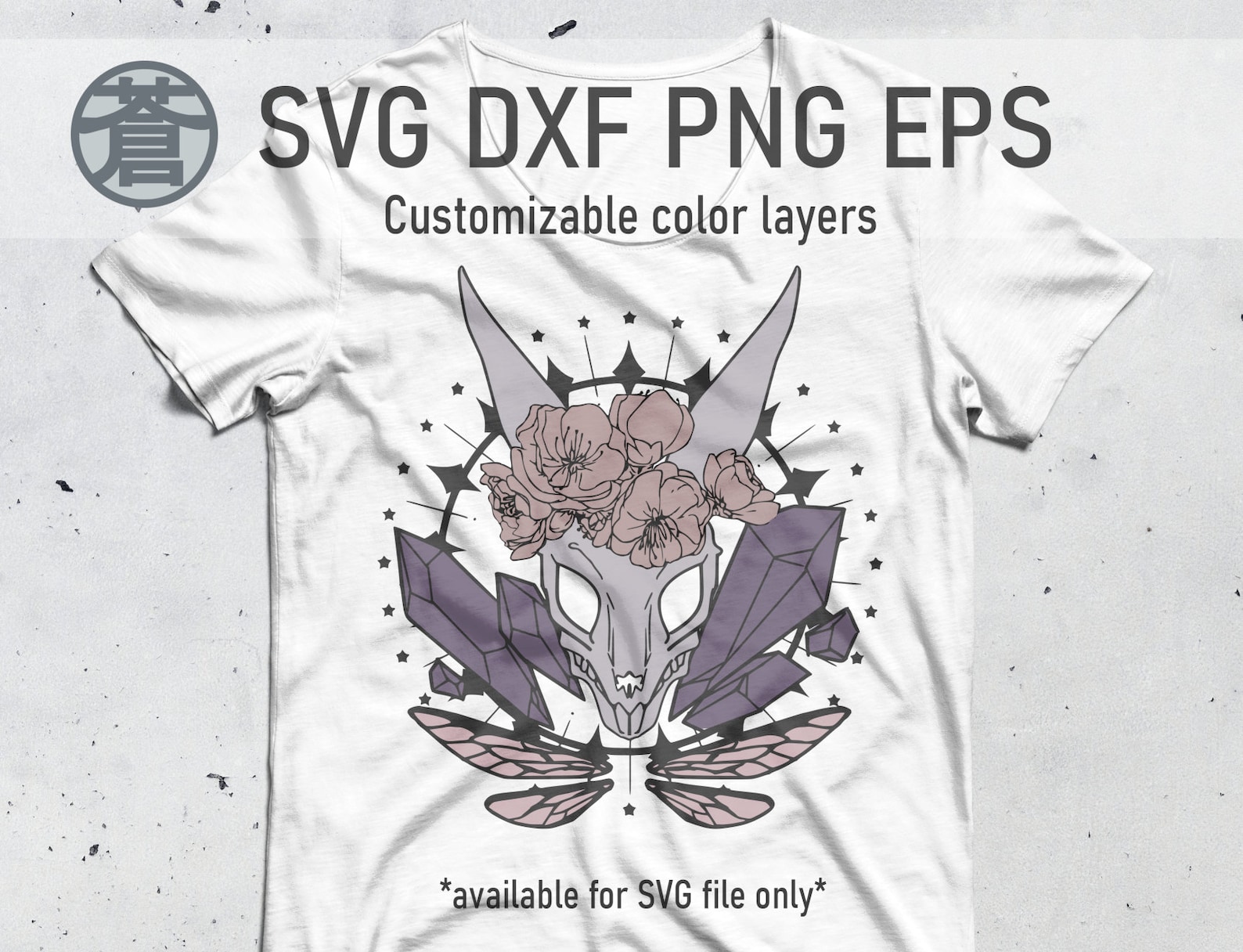 Rabbit Skull SVG Customizable COLOR Design With Crystal & - Etsy