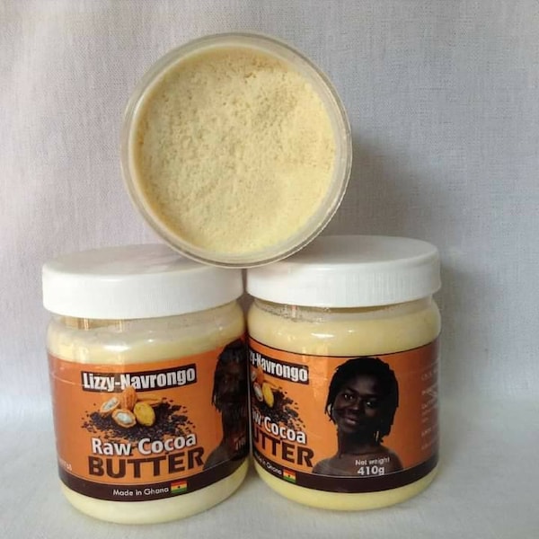 Raw Cocoa Butter - 200G (Unscented) | Made in Ghana cream