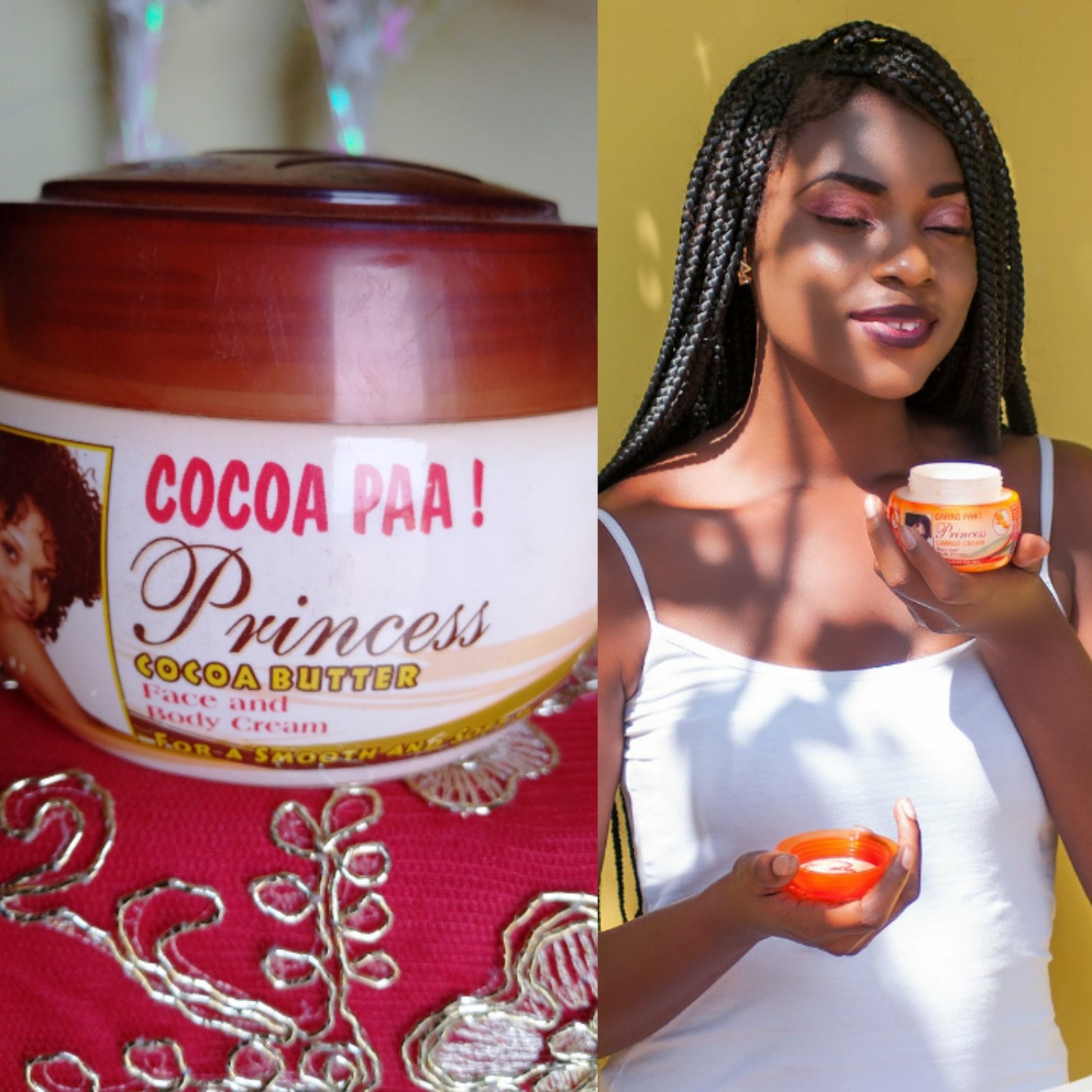 Princess Cocoa Paa Cocoa Butter Face & Body Cream 260g, Smooth and Soft