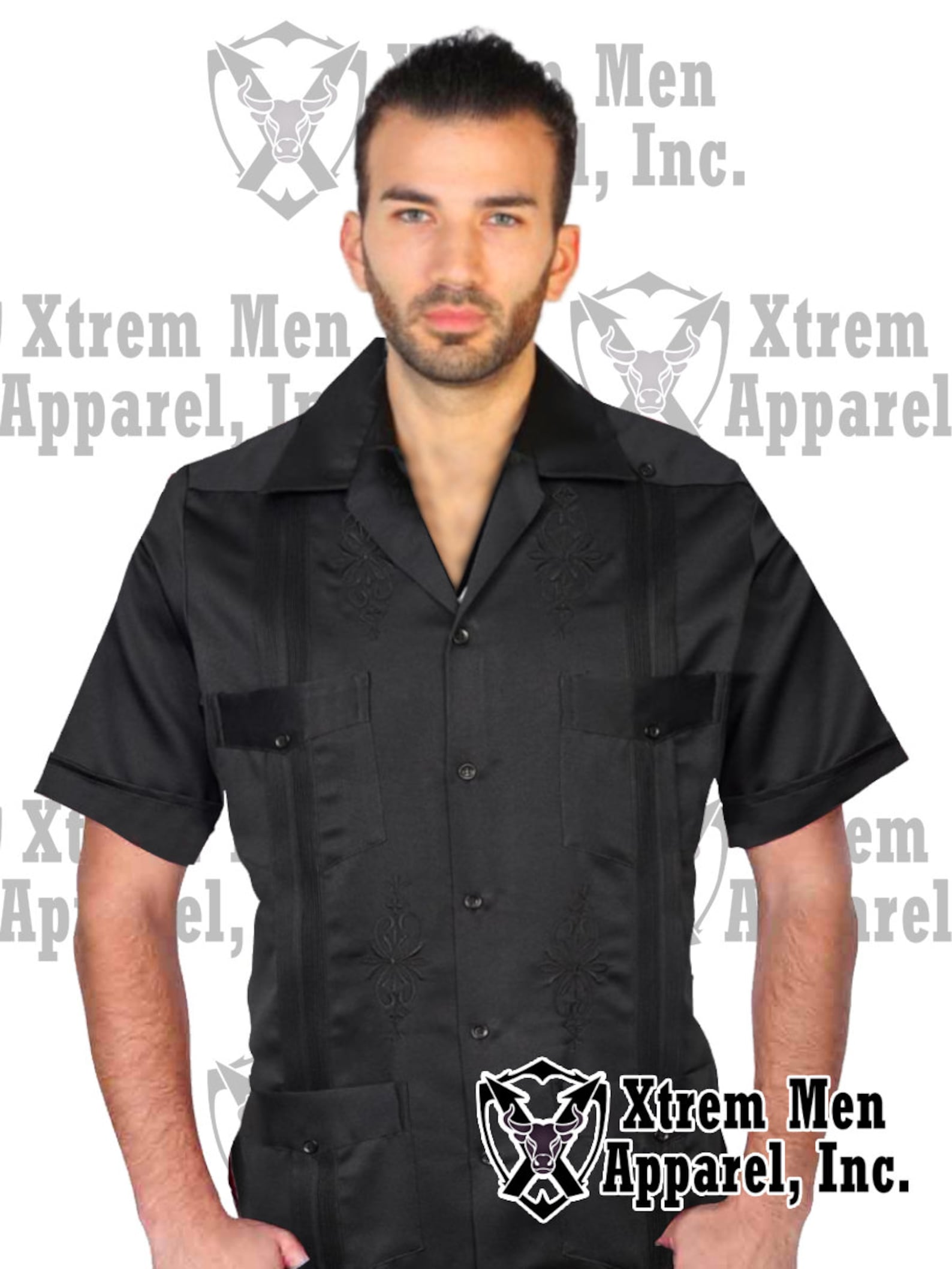 Black Traditional Guayabera Shirt for Men Etsy