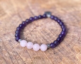 Rose Quartz and Amethyst Bracelet